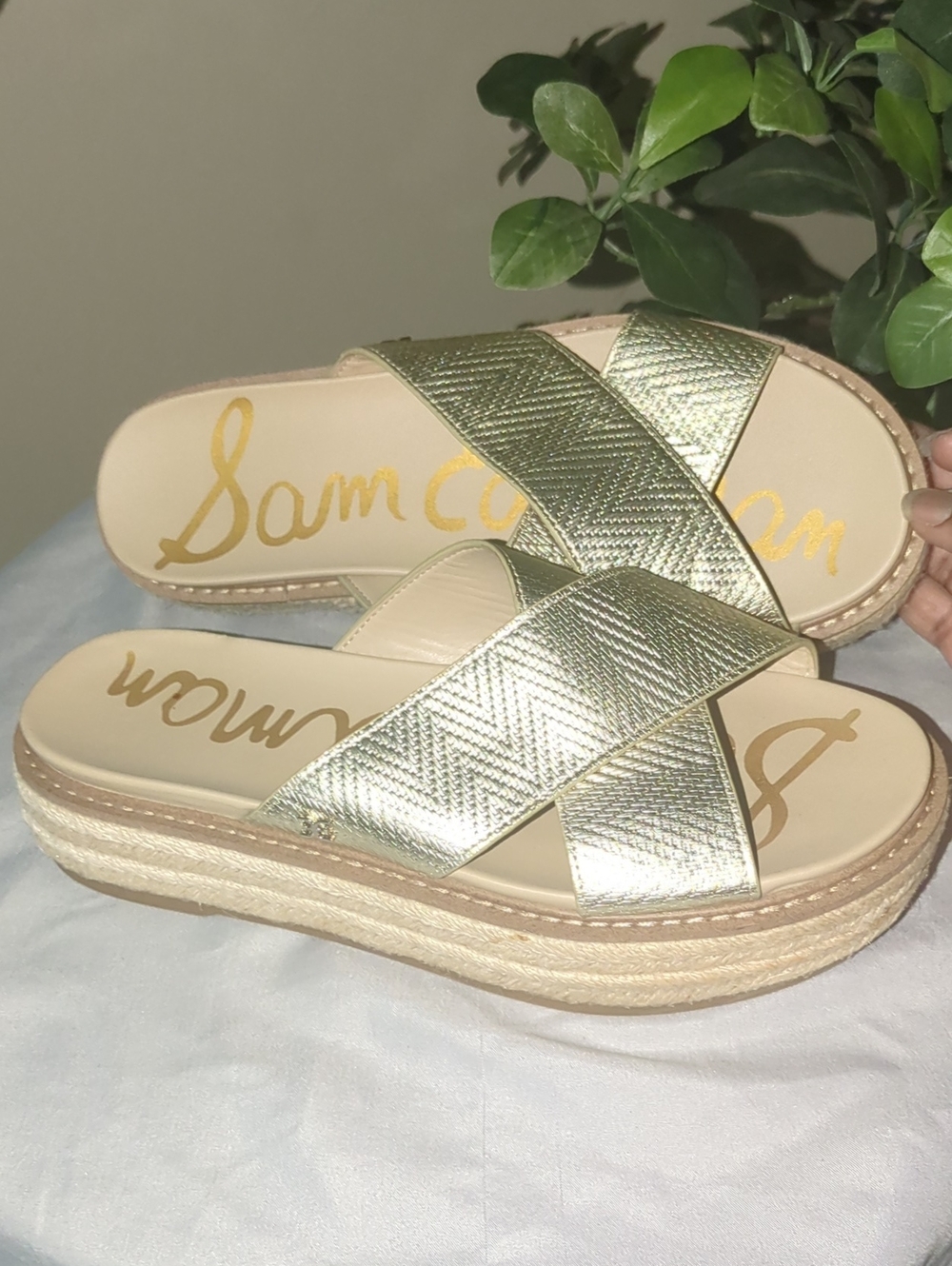 Sam Edelman Cross-Band Platform Slide Sandals